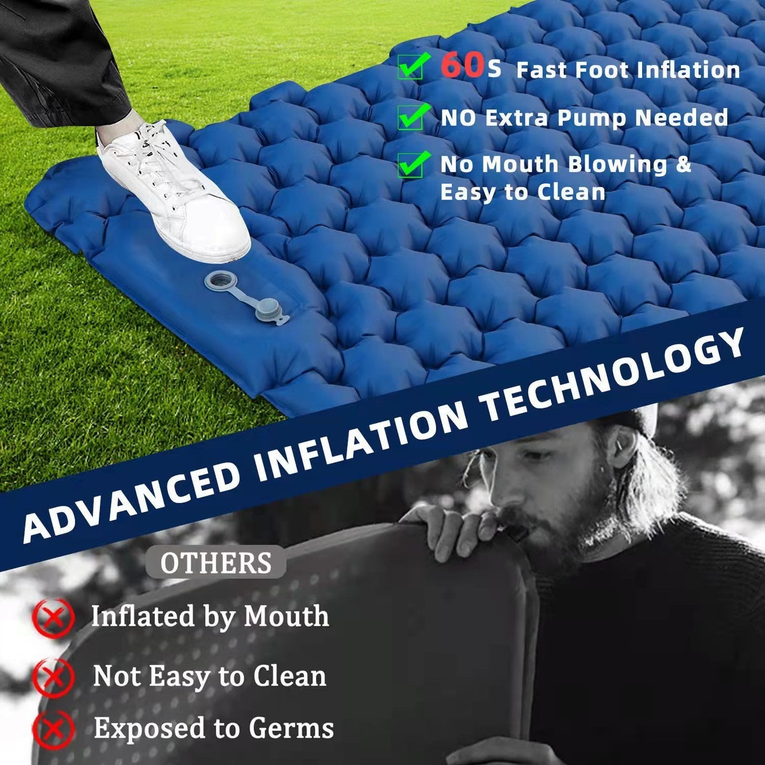 Moisture-proof Outdoor Air Mattress Car Camping Air Mattress - Bellarte Enchanté Moisture-proof Outdoor Air Mattress Car Camping Air Mattress