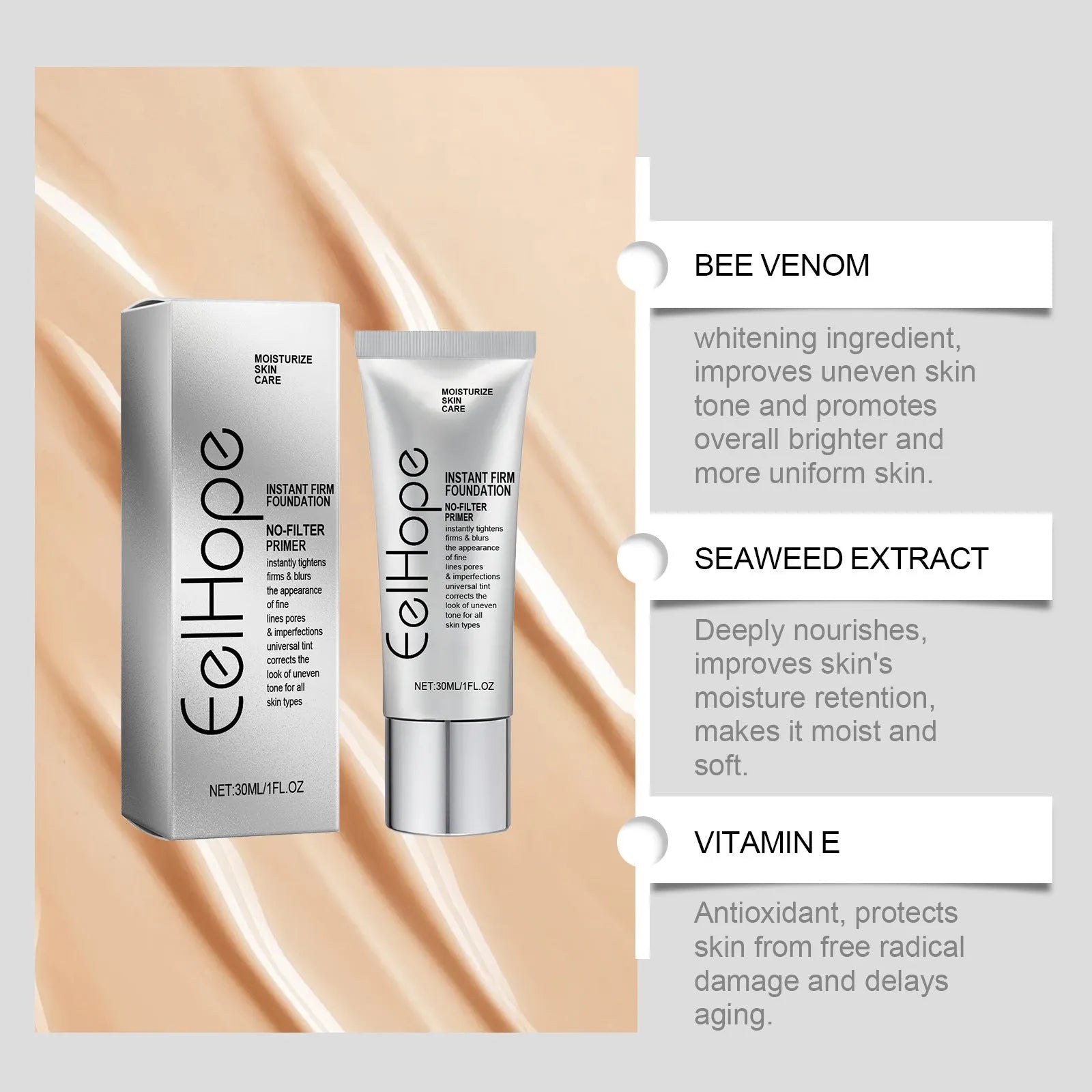 Moisturizing Concealing Foundation Long Lasting Smear-proof Makeup - Bellarte Enchanté Moisturizing Concealing Foundation Long Lasting Smear-proof Makeup