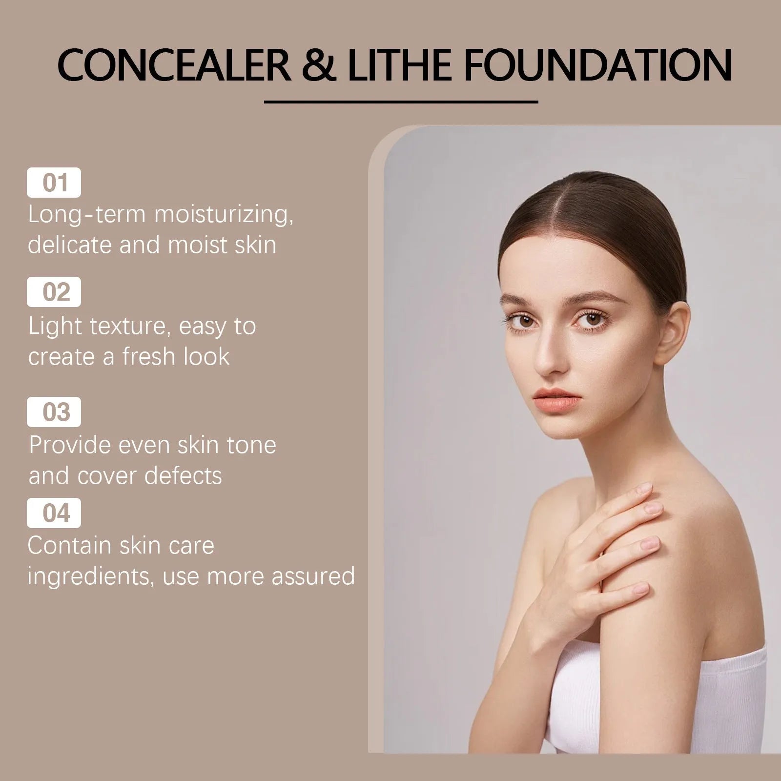Moisturizing Liquid Foundation Long Lasting Smear-proof Makeup - Bellarte Enchanté Moisturizing Liquid Foundation Long Lasting Smear-proof Makeup