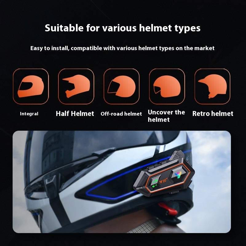 Motorcycle Rider Helmet Bluetooth Headset - Bellarte Enchanté Motorcycle Rider Helmet Bluetooth Headset
