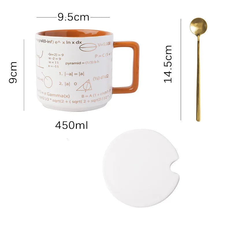 Mug High-Value Black Office Ceramic Mug With Lid and Spoon American - Bellarte Enchanté Mug High-Value Black Office Ceramic Mug With Lid and Spoon American