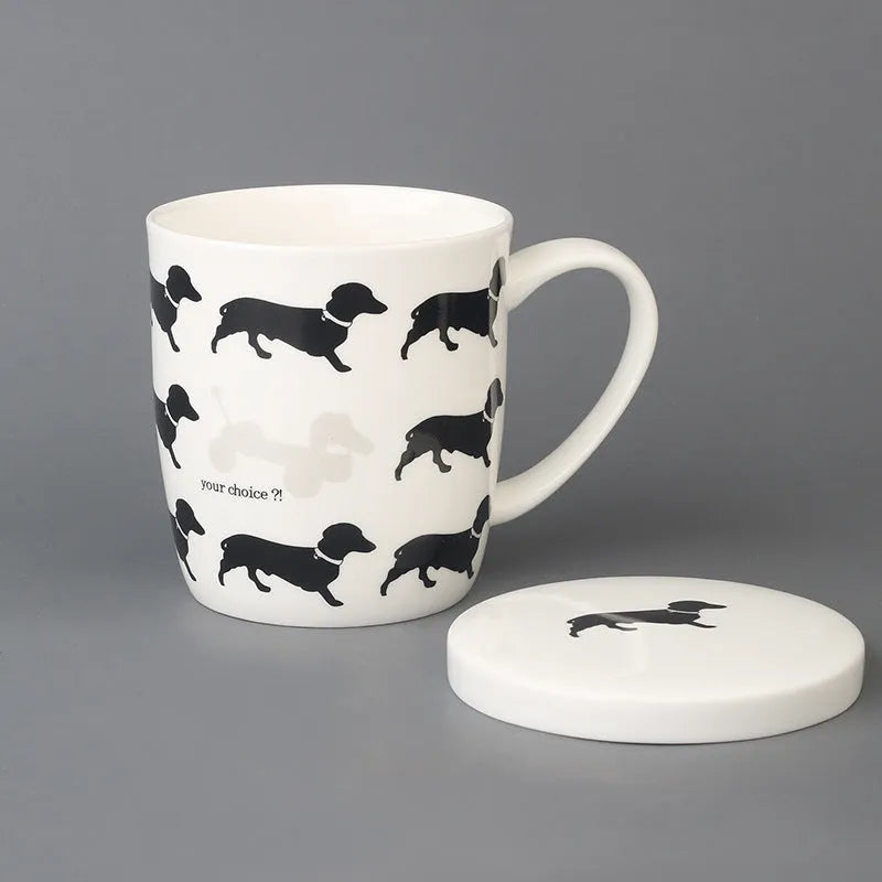 Mug With Lid Ceramic Coffee Cup Microwave Milk Cup Breakfast Cup Personalized Mug - Bellarte Enchanté Mug With Lid Ceramic Coffee Cup Microwave Milk Cup Breakfast Cup Personalized Mug