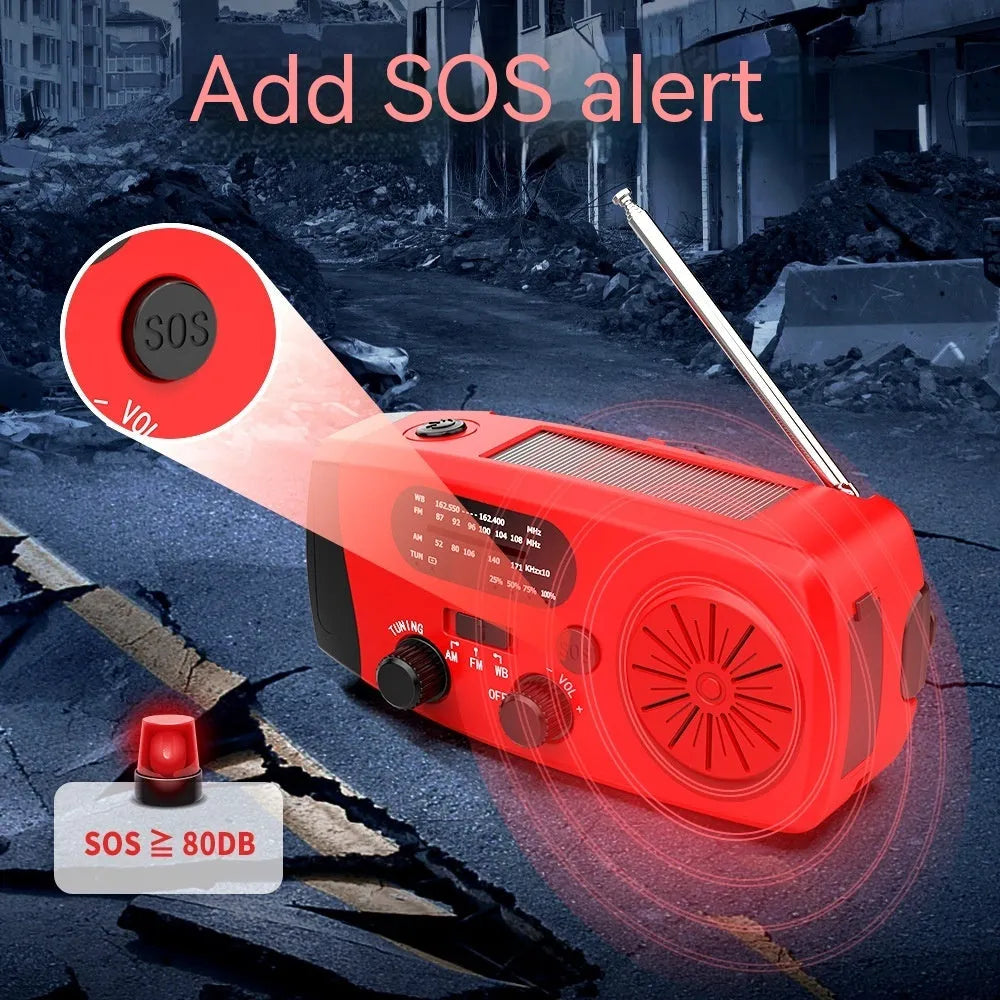 Multi Functional Solar Powered Portable Emergency Radio - Bellarte Enchanté Multi Functional Solar Powered Portable Emergency Radio