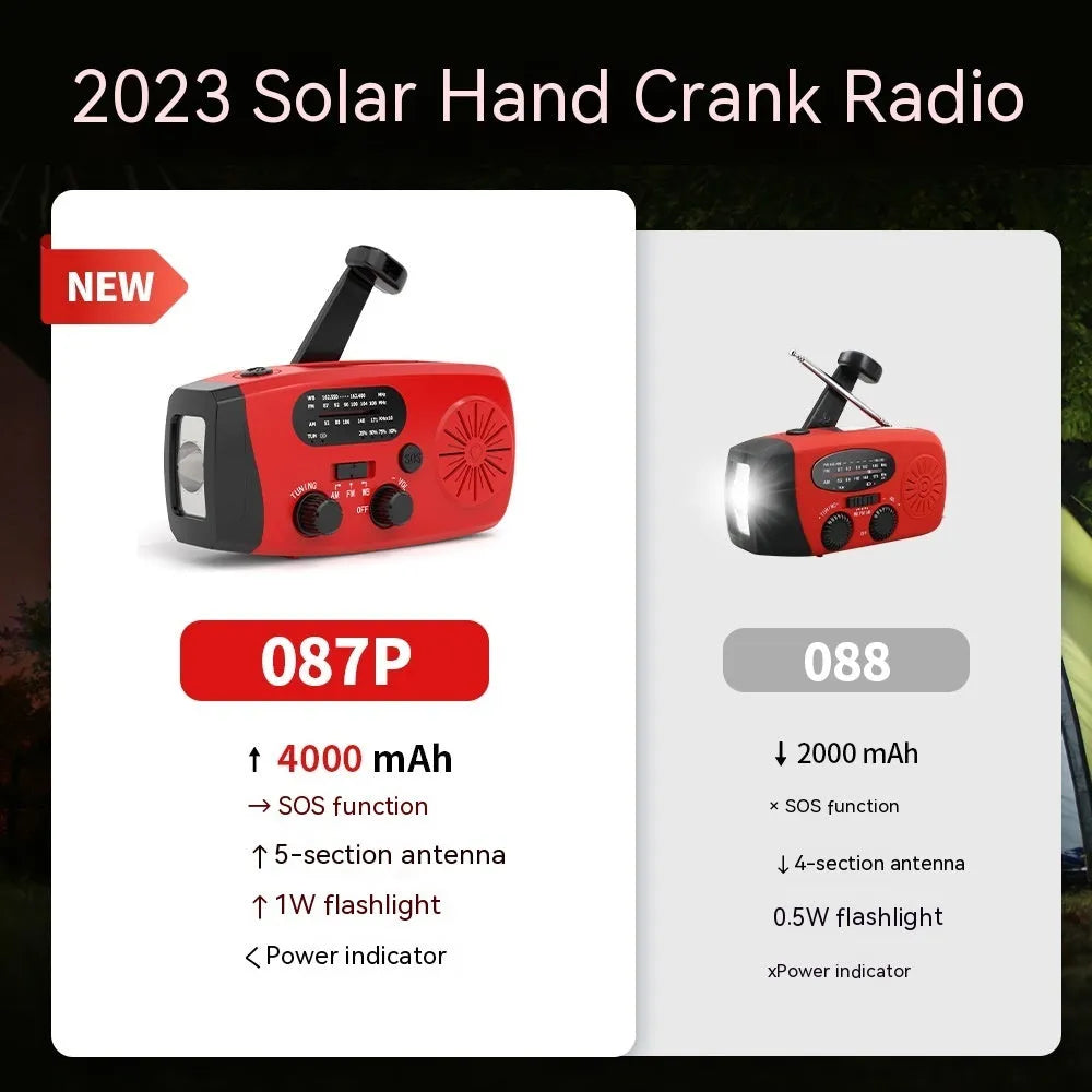 Multi Functional Solar Powered Portable Emergency Radio - Bellarte Enchanté Multi Functional Solar Powered Portable Emergency Radio