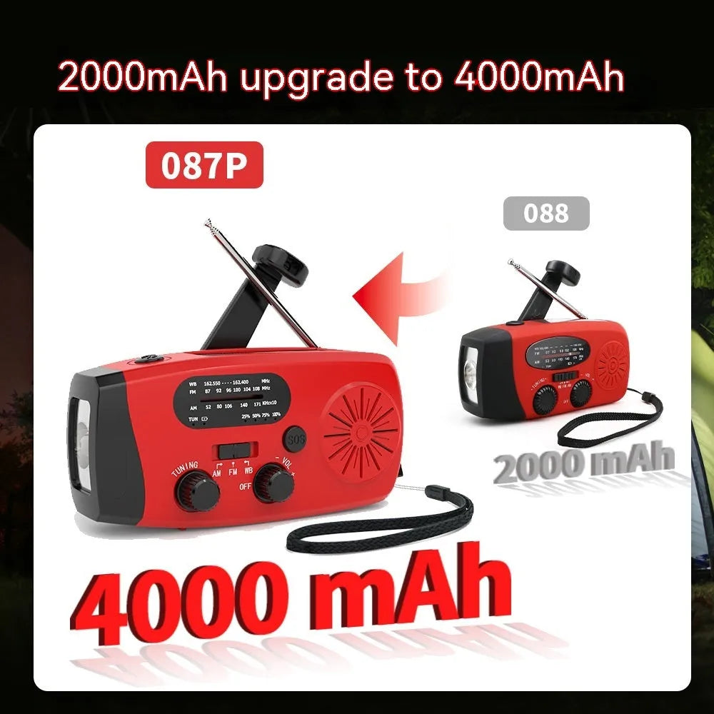 Multi Functional Solar Powered Portable Emergency Radio - Bellarte Enchanté Multi Functional Solar Powered Portable Emergency Radio