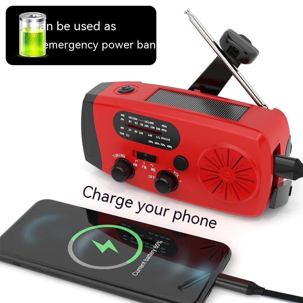 Multi Functional Solar Powered Portable Emergency Radio - Bellarte Enchanté Multi Functional Solar Powered Portable Emergency Radio