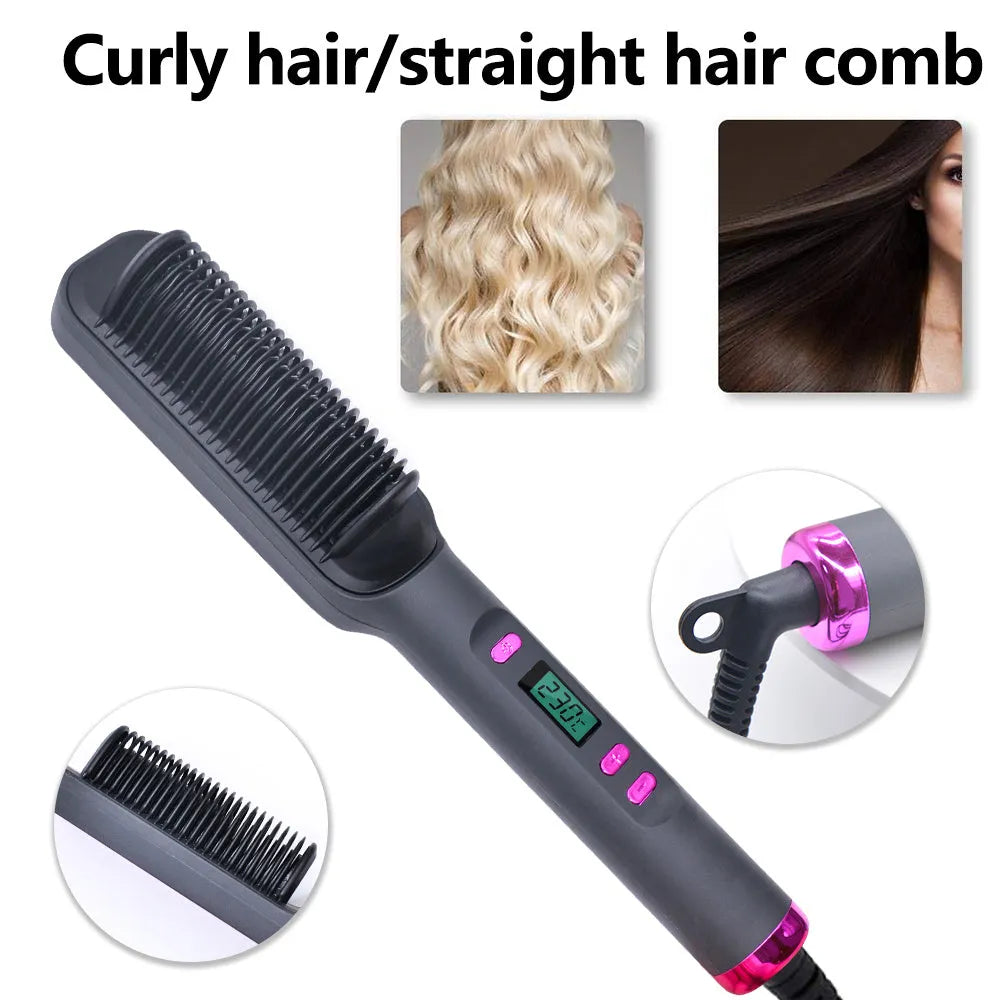 Multifunctional Anti-scald Negative Ion Straight Curling Comb - Bellarte Enchanté Multifunctional Anti-scald Negative Ion Straight Curling Comb