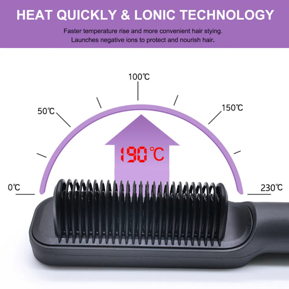 Multifunctional Anti-scald Negative Ion Straight Curling Comb - Bellarte Enchanté Multifunctional Anti-scald Negative Ion Straight Curling Comb