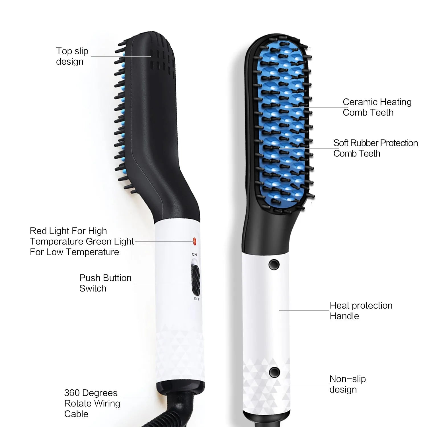 Multifunctional Hair Straightener Hair Comb Brush Men Beard Straightener Straightening - Bellarte Enchanté Multifunctional Hair Straightener Hair Comb Brush Men Beard Straightener Straightening