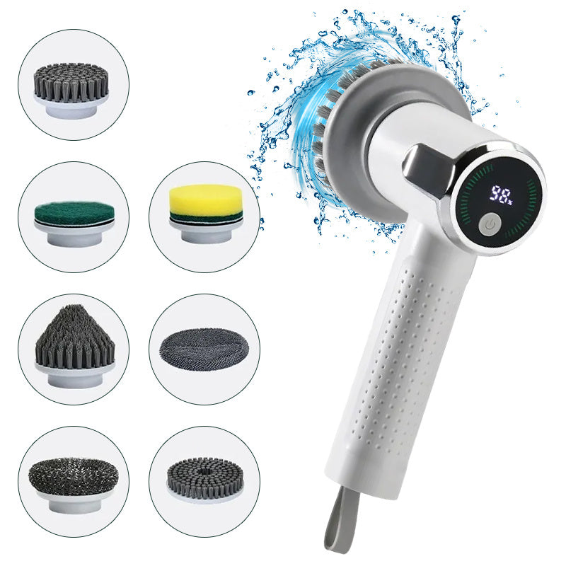 Multifunctional Smart Display Electric Cleaning Brush Wireless Kitchen Sink Cleaning Brush Waterproof Electric Pot Brush Cleaning Tool - Bellarte Enchanté Multifunctional Smart Display Electric Cleaning Brush Wireless Kitchen Sink Cleaning Brush Waterproof Electric Pot Brush Cleaning Tool