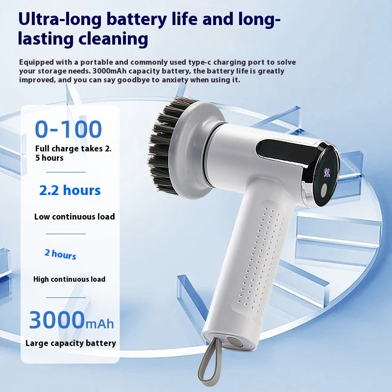 Multifunctional Smart Display Electric Cleaning Brush Wireless Kitchen Sink Cleaning Brush Waterproof Electric Pot Brush Cleaning Tool - Bellarte Enchanté Multifunctional Smart Display Electric Cleaning Brush Wireless Kitchen Sink Cleaning Brush Waterproof Electric Pot Brush Cleaning Tool