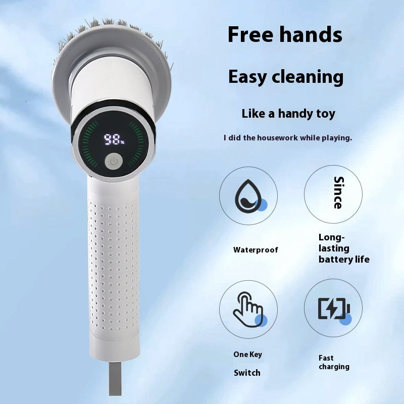Multifunctional Smart Display Electric Cleaning Brush Wireless Kitchen Sink Cleaning Brush Waterproof Electric Pot Brush Cleaning Tool - Bellarte Enchanté Multifunctional Smart Display Electric Cleaning Brush Wireless Kitchen Sink Cleaning Brush Waterproof Electric Pot Brush Cleaning Tool