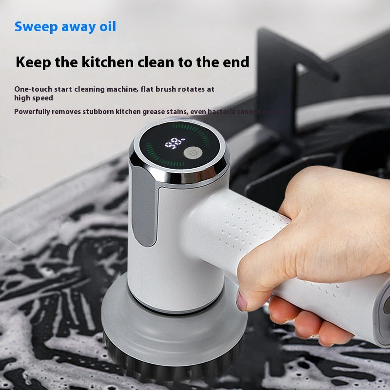 Multifunctional Smart Display Electric Cleaning Brush Wireless Kitchen Sink Cleaning Brush Waterproof Electric Pot Brush Cleaning Tool - Bellarte Enchanté Multifunctional Smart Display Electric Cleaning Brush Wireless Kitchen Sink Cleaning Brush Waterproof Electric Pot Brush Cleaning Tool