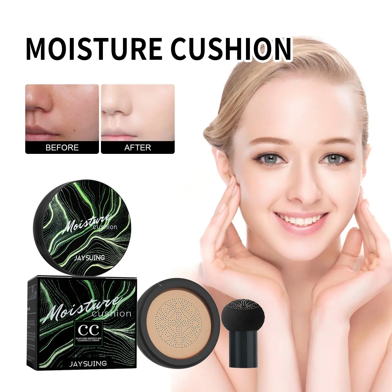 Mushroom-shaped Haircut Air Cushion Moisturizing Long-lasting Foundation - Bellarte Enchanté Mushroom-shaped Haircut Air Cushion Moisturizing Long-lasting Foundation