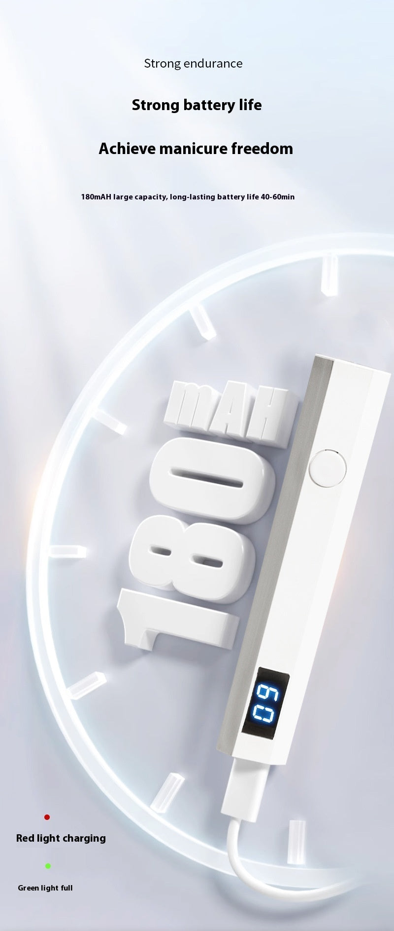 Nail Belt Display Screen Portable Home Power Storage Design Handheld Lamp Nail Tip Phototherapy Not Black Hand - Bellarte Enchanté Nail Belt Display Screen Portable Home Power Storage Design Handheld Lamp Nail Tip Phototherapy Not Black Hand