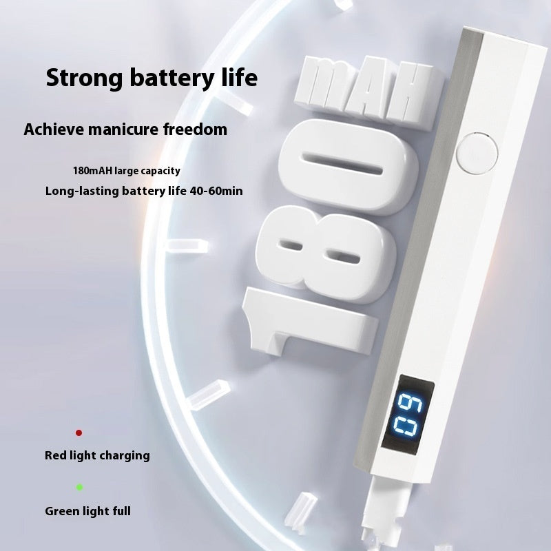 Nail Belt Display Screen Portable Home Power Storage Design Handheld Lamp Nail Tip Phototherapy Not Black Hand - Bellarte Enchanté Nail Belt Display Screen Portable Home Power Storage Design Handheld Lamp Nail Tip Phototherapy Not Black Hand