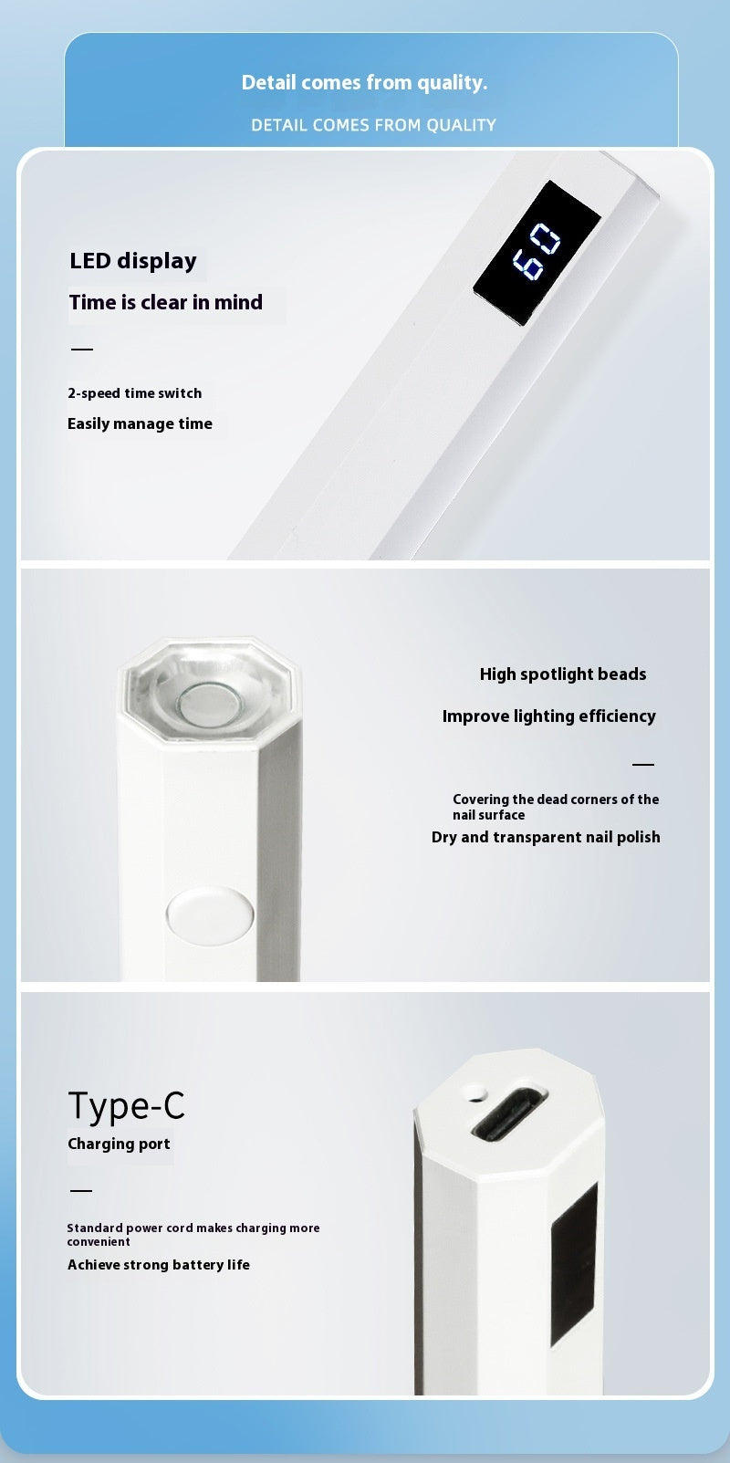 Nail Belt Display Screen Portable Home Power Storage Design Handheld Lamp Nail Tip Phototherapy Not Black Hand - Bellarte Enchanté Nail Belt Display Screen Portable Home Power Storage Design Handheld Lamp Nail Tip Phototherapy Not Black Hand