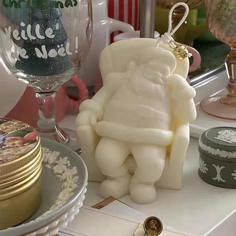 Napping Santa Claus Aromatherapy Candle Silicone Mold DIY Christmas Decoration Plaster Soft Mold - Bellarte Enchanté Napping Santa Claus Aromatherapy Candle Silicone Mold DIY Christmas Decoration Plaster Soft Mold