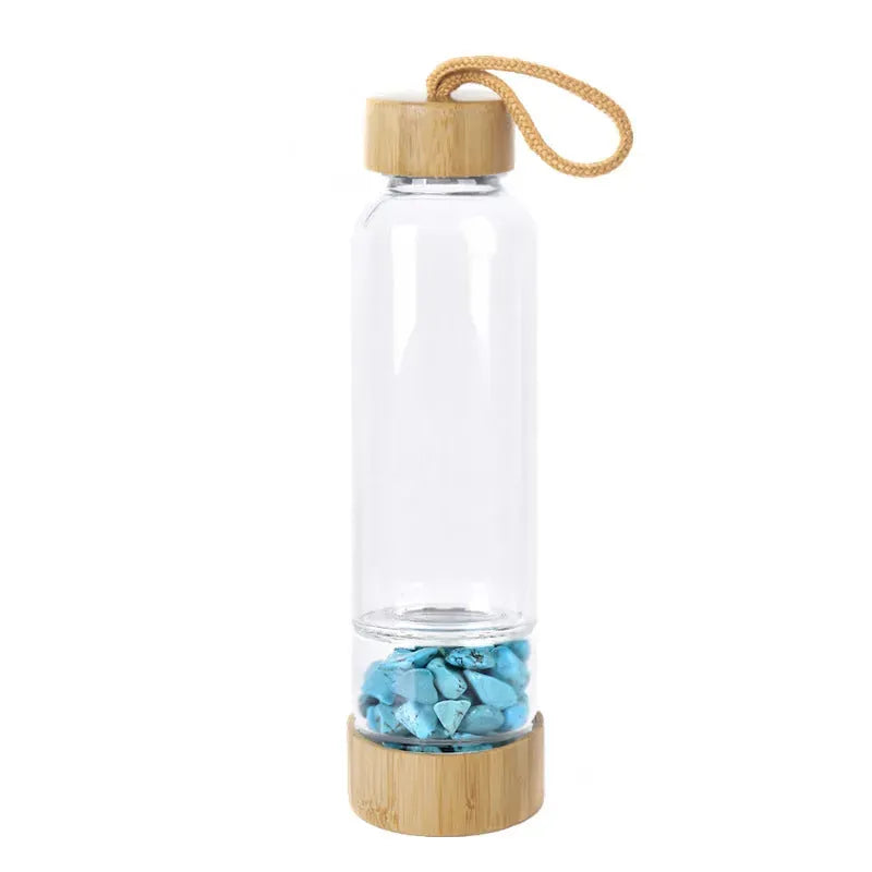 Natural crystal gravel water bottle - Bellarte Enchanté Natural crystal gravel water bottle