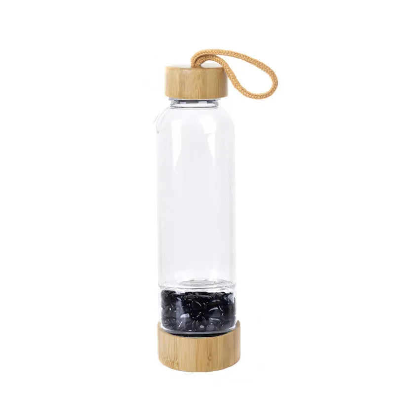 Natural crystal gravel water bottle - Bellarte Enchanté Natural crystal gravel water bottle