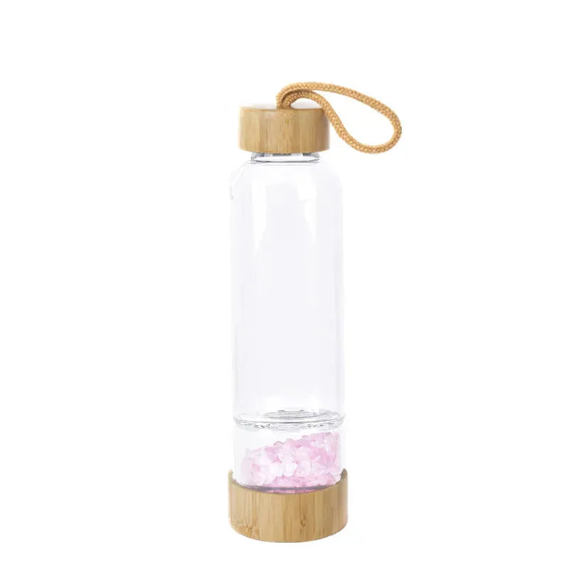 Natural crystal gravel water bottle - Bellarte Enchanté Natural crystal gravel water bottle