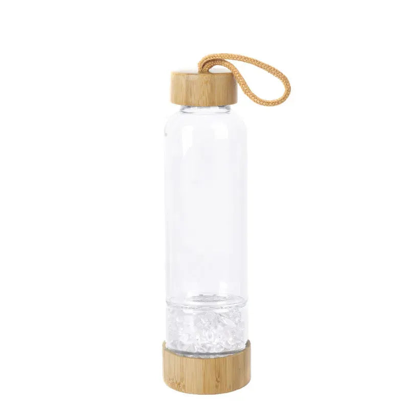 Natural crystal gravel water bottle - Bellarte Enchanté Natural crystal gravel water bottle