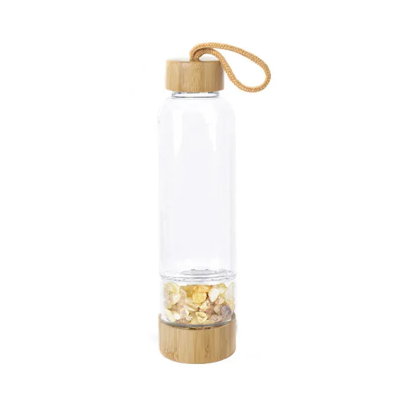 Natural crystal gravel water bottle - Bellarte Enchanté Natural crystal gravel water bottle