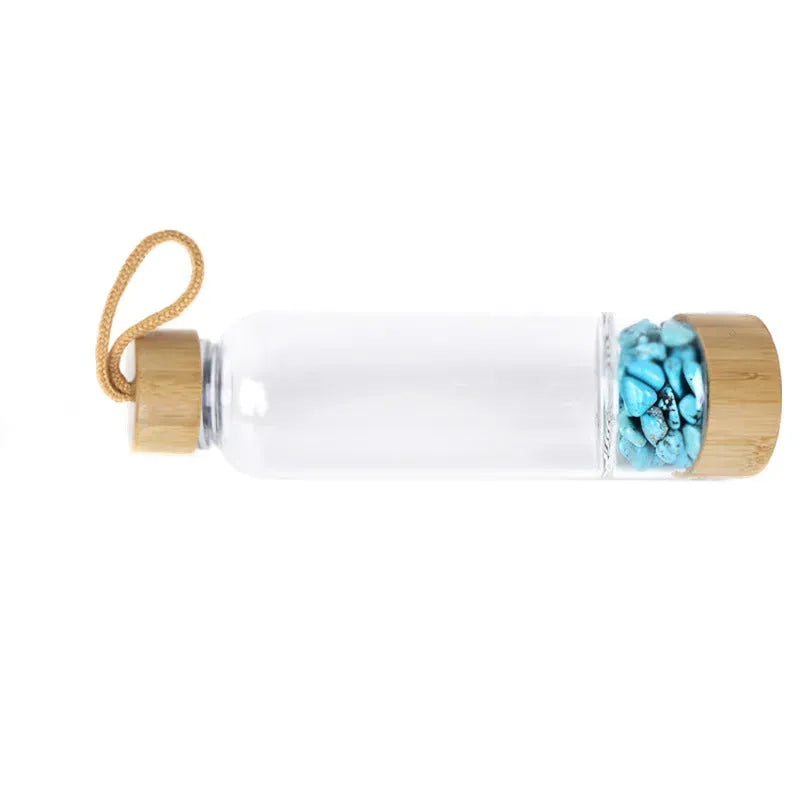 Natural crystal gravel water bottle - Bellarte Enchanté Natural crystal gravel water bottle