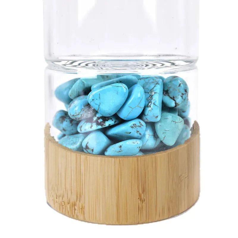 Natural crystal gravel water bottle - Bellarte Enchanté Natural crystal gravel water bottle