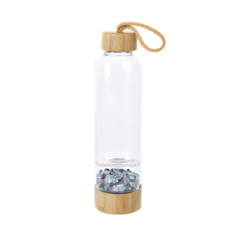 Natural crystal gravel water bottle - Bellarte Enchanté Natural crystal gravel water bottle