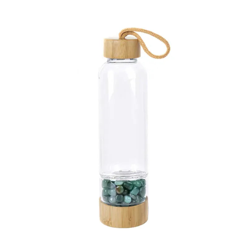 Natural crystal gravel water bottle - Bellarte Enchanté Natural crystal gravel water bottle