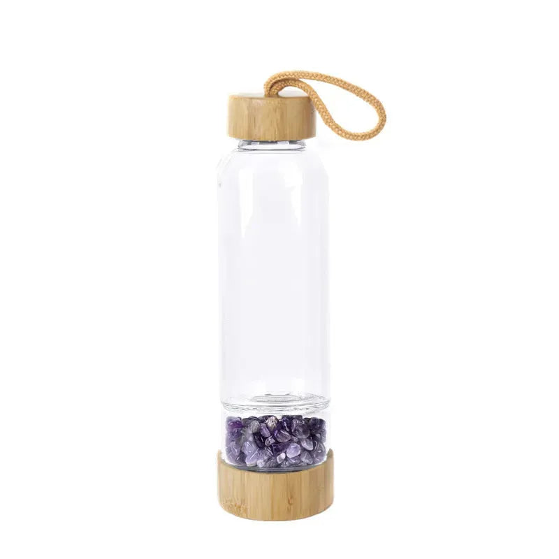 Natural crystal gravel water bottle - Bellarte Enchanté Natural crystal gravel water bottle