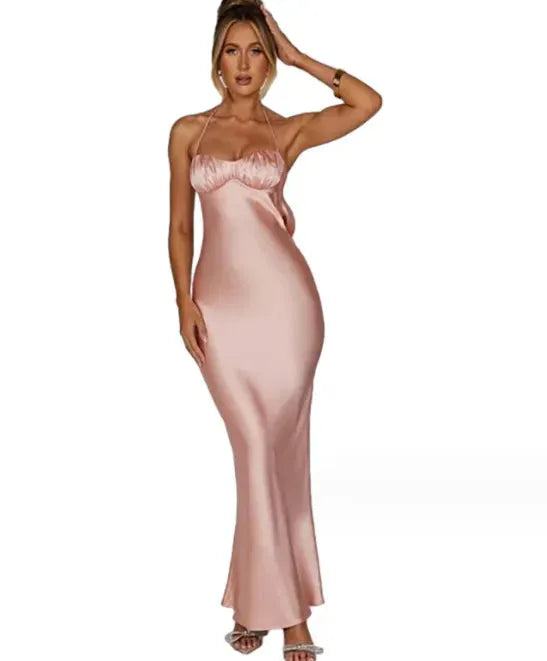 Neck Sexy Open Back Slim Fit Women's Dress - Bellarte Enchanté Neck Sexy Open Back Slim Fit Women's Dress