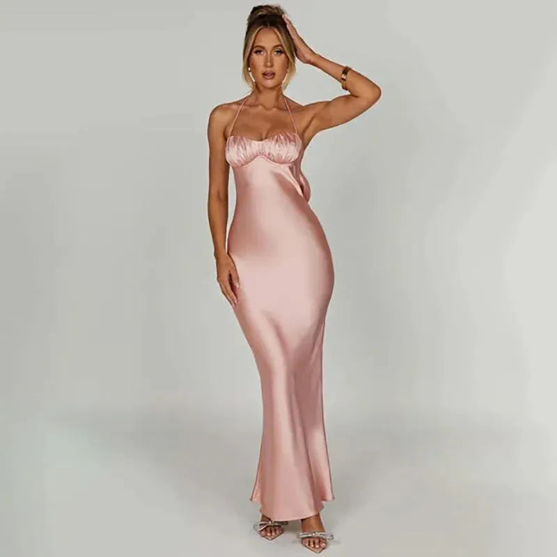 Neck Sexy Open Back Slim Fit Women's Dress - Bellarte Enchanté Neck Sexy Open Back Slim Fit Women's Dress