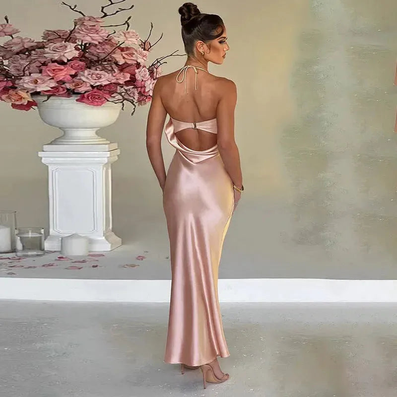 Neck Sexy Open Back Slim Fit Women's Dress - Bellarte Enchanté Neck Sexy Open Back Slim Fit Women's Dress