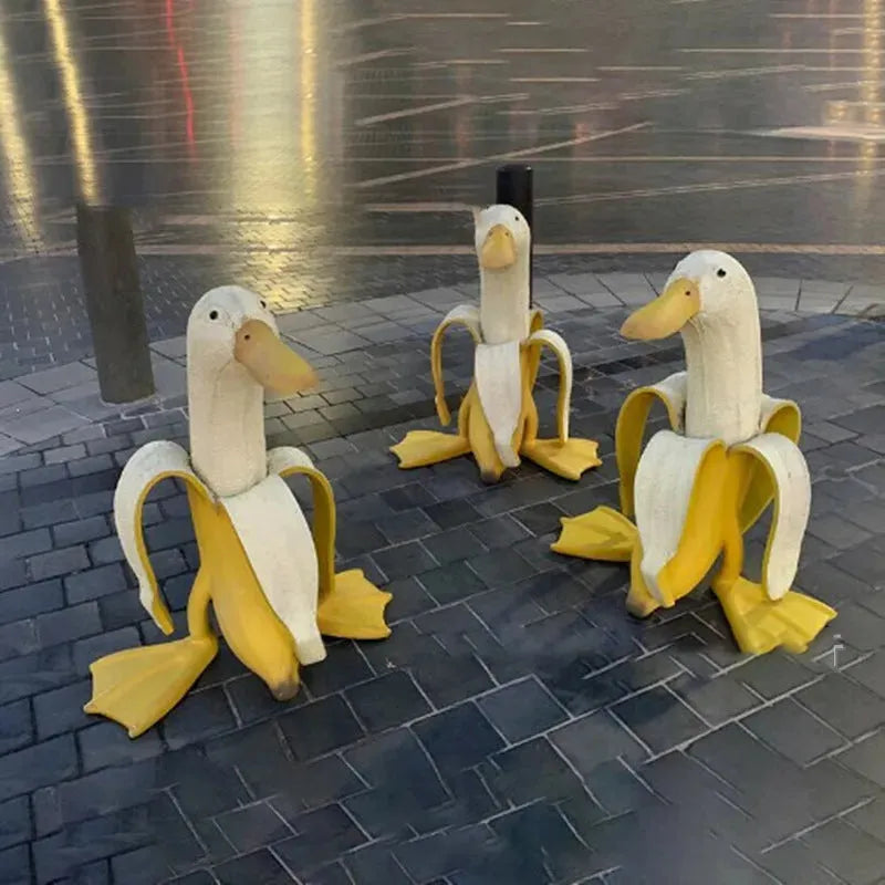 New Banana Duck Decor Creative Art Ornament Creative Furnishing Articles Interesting Jardin Garden Decoration Statue - Bellarte Enchanté New Banana Duck Decor Creative Art Ornament Creative Furnishing Articles Interesting Jardin Garden Decoration Statue