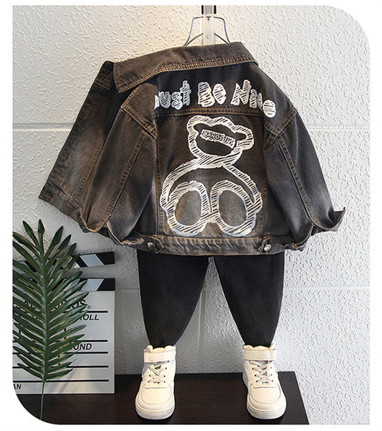 New Boy's Autumn Denim Jacket Western Style Top - Bellarte Enchanté New Boy's Autumn Denim Jacket Western Style Top