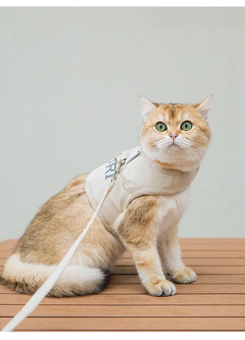 New Dog Harness And Leash Set Woven Fabric Cat And Puppy Vest Pet Clothes - Bellarte Enchanté New Dog Harness And Leash Set Woven Fabric Cat And Puppy Vest Pet Clothes