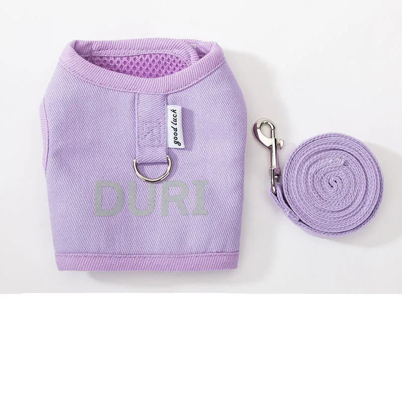 New Dog Harness And Leash Set Woven Fabric Cat And Puppy Vest Pet Clothes - Bellarte Enchanté New Dog Harness And Leash Set Woven Fabric Cat And Puppy Vest Pet Clothes