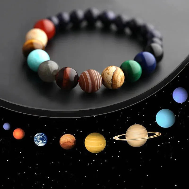 New Fashion Eight Planets Beaded Bracelet Men's Natural Stone Cosmic Yoga Chakra Solar Bracelet, Jewelry Handmade Bohemian Natural Stones Bracelet - Bellarte Enchanté New Fashion Eight Planets Beaded Bracelet Men's Natural Stone Cosmic Yoga Chakra Solar Bracelet, Jewelry Handmade Bohemian Natural Stones Bracelet