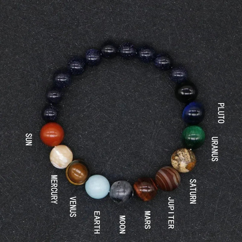 New Fashion Eight Planets Beaded Bracelet Men's Natural Stone Cosmic Yoga Chakra Solar Bracelet, Jewelry Handmade Bohemian Natural Stones Bracelet - Bellarte Enchanté New Fashion Eight Planets Beaded Bracelet Men's Natural Stone Cosmic Yoga Chakra Solar Bracelet, Jewelry Handmade Bohemian Natural Stones Bracelet