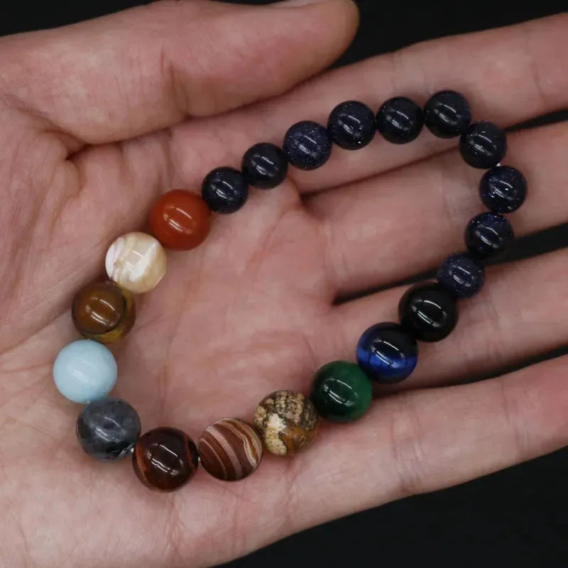 New Fashion Eight Planets Beaded Bracelet Men's Natural Stone Cosmic Yoga Chakra Solar Bracelet, Jewelry Handmade Bohemian Natural Stones Bracelet - Bellarte Enchanté New Fashion Eight Planets Beaded Bracelet Men's Natural Stone Cosmic Yoga Chakra Solar Bracelet, Jewelry Handmade Bohemian Natural Stones Bracelet
