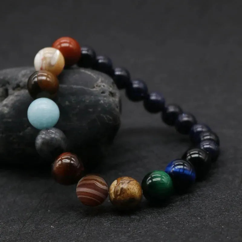New Fashion Eight Planets Beaded Bracelet Men's Natural Stone Cosmic Yoga Chakra Solar Bracelet, Jewelry Handmade Bohemian Natural Stones Bracelet - Bellarte Enchanté New Fashion Eight Planets Beaded Bracelet Men's Natural Stone Cosmic Yoga Chakra Solar Bracelet, Jewelry Handmade Bohemian Natural Stones Bracelet