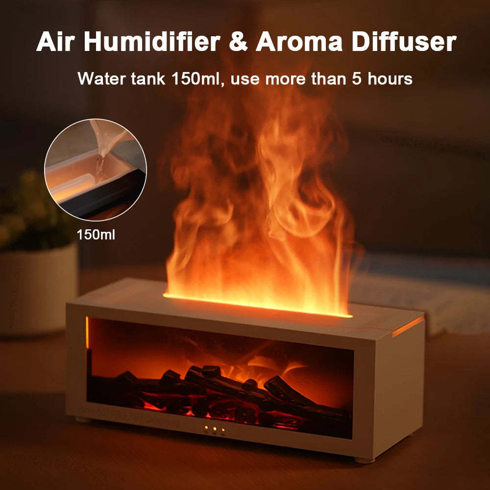 New Flame Aromatherapy Machine Colorful Essential Oil Diffuser Home Large Fog Volume Flame Humidifier 3D Flame Fireplace Machine - Bellarte Enchanté New Flame Aromatherapy Machine Colorful Essential Oil Diffuser Home Large Fog Volume Flame Humidifier 3D Flame Fireplace Machine