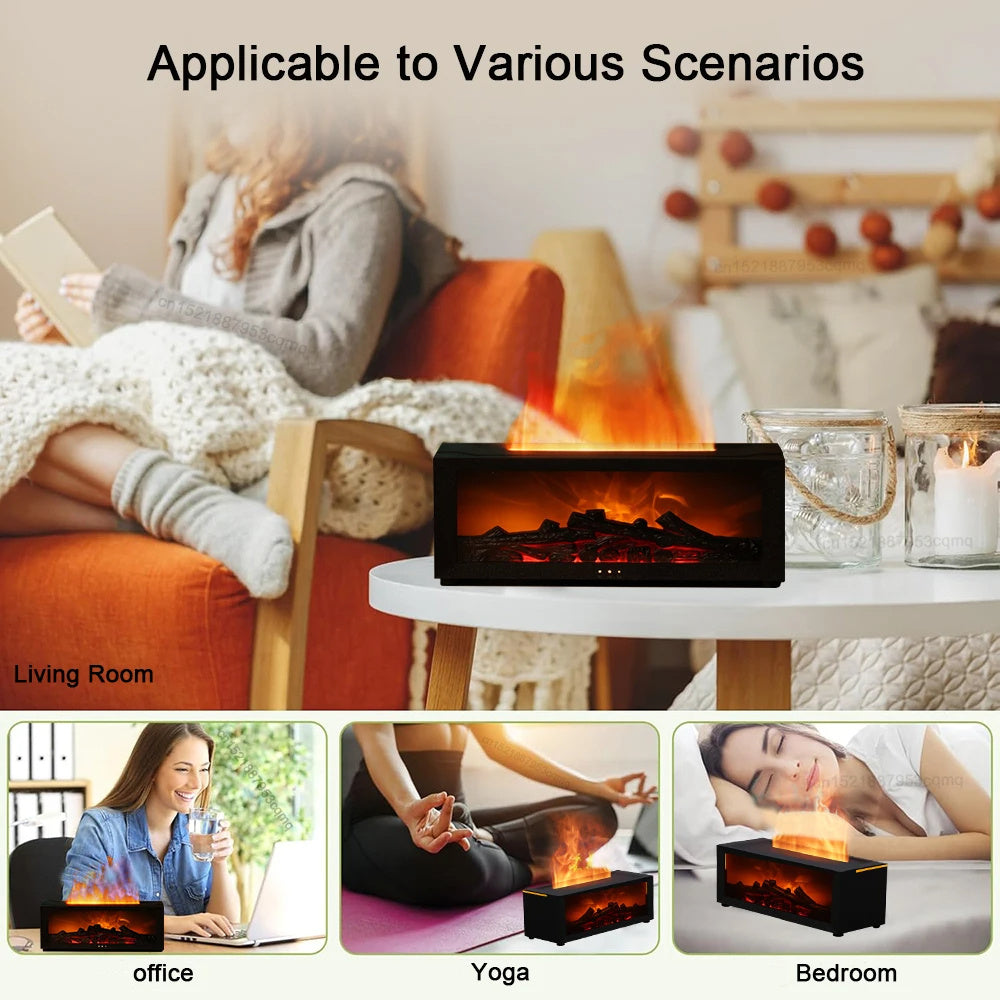 New Flame Aromatherapy Machine Colorful Essential Oil Diffuser Home Large Fog Volume Flame Humidifier 3D Flame Fireplace Machine - Bellarte Enchanté New Flame Aromatherapy Machine Colorful Essential Oil Diffuser Home Large Fog Volume Flame Humidifier 3D Flame Fireplace Machine