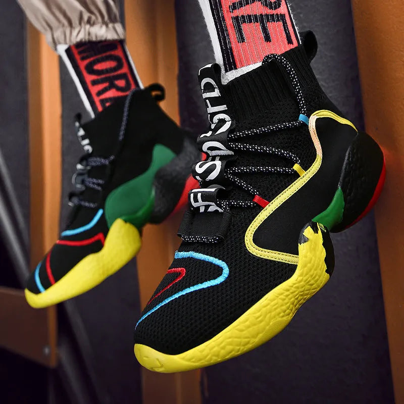 New Flying Knit Socks High-Top Men's Shoes - Bellarte Enchanté New Flying Knit Socks High-Top Men's Shoes
