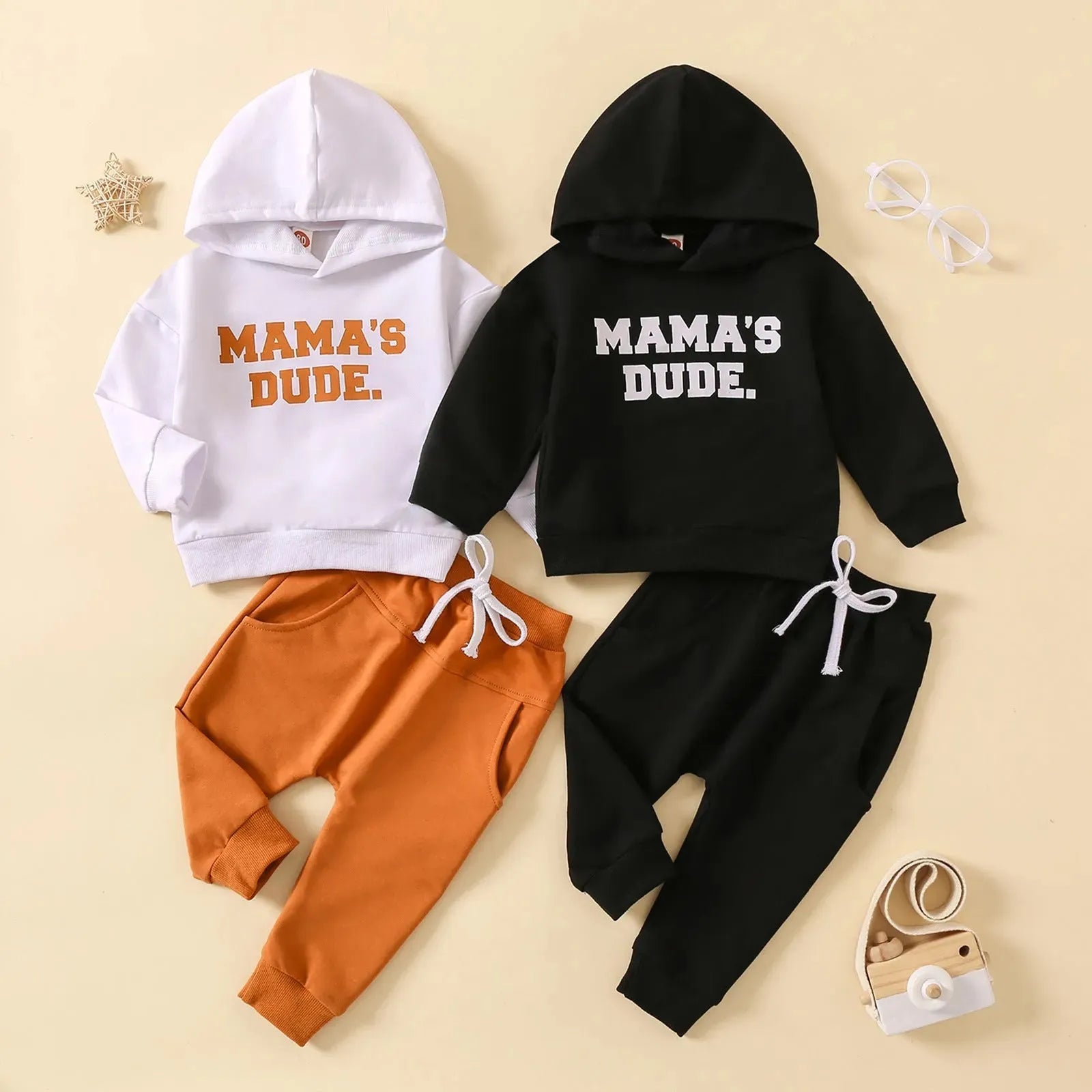 New Hoodie Letter Printed Solid Color Trousers Suit - Bellarte Enchanté New Hoodie Letter Printed Solid Color Trousers Suit