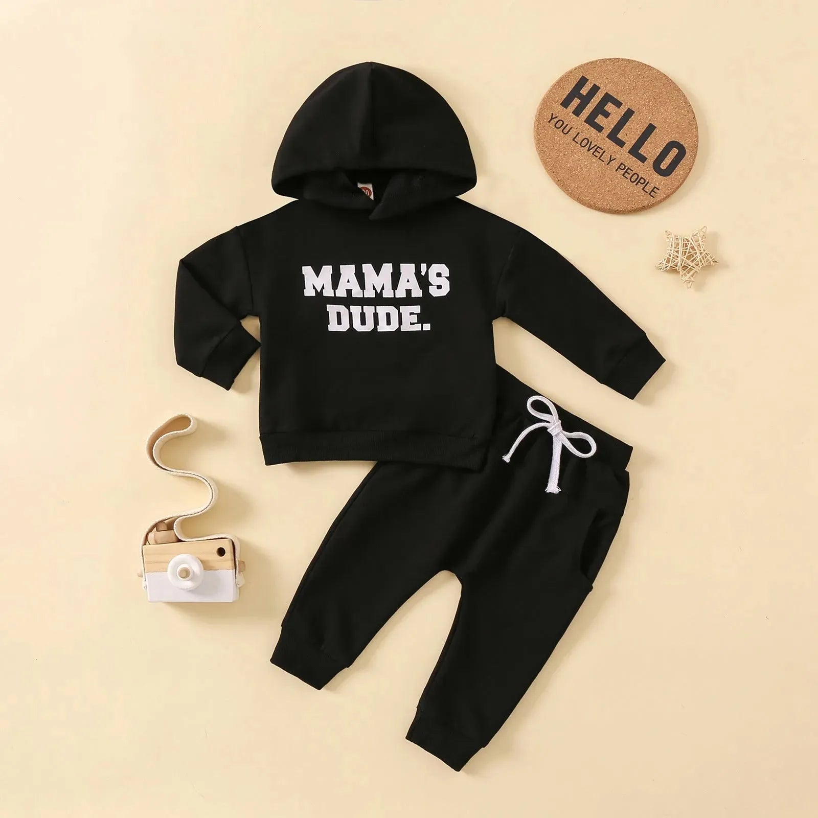 New Hoodie Letter Printed Solid Color Trousers Suit - Bellarte Enchanté New Hoodie Letter Printed Solid Color Trousers Suit