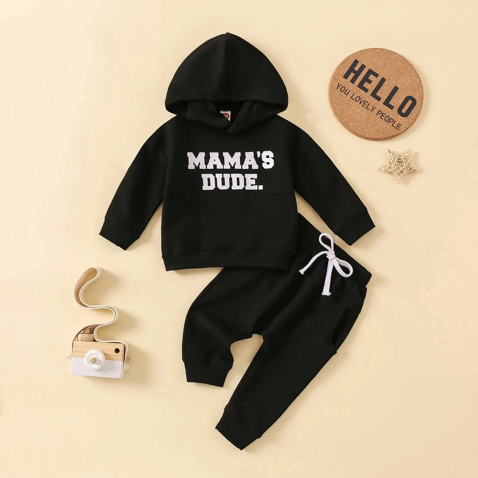 New Hoodie Letter Printed Solid Color Trousers Suit - Bellarte Enchanté New Hoodie Letter Printed Solid Color Trousers Suit