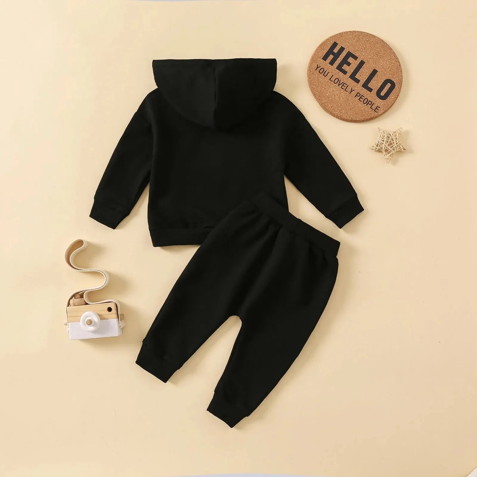 New Hoodie Letter Printed Solid Color Trousers Suit - Bellarte Enchanté New Hoodie Letter Printed Solid Color Trousers Suit